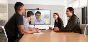 View of a Polycom RPG 310 in use.